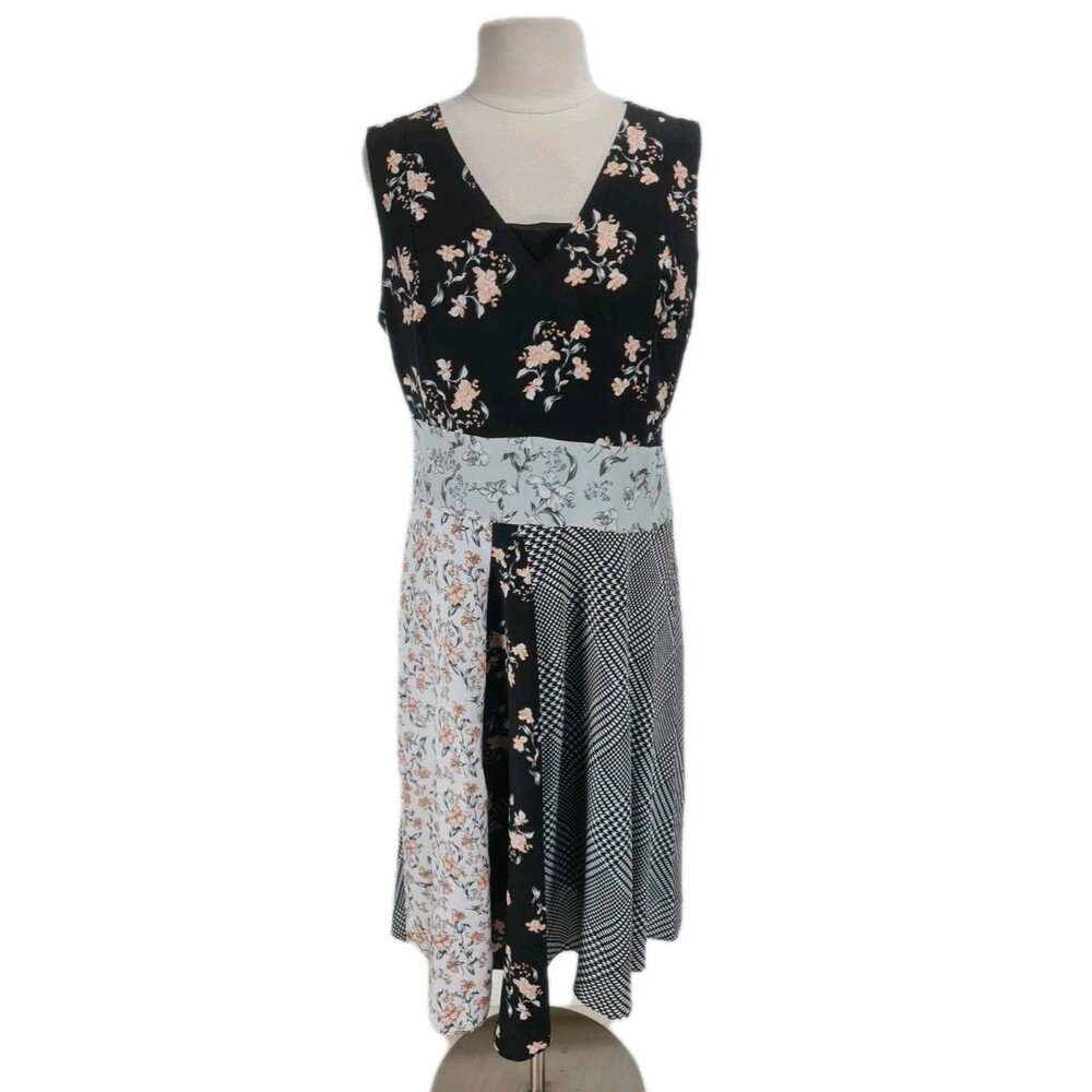 Calvin Klein Women Size 12 Floral Chiffon Mini Fit & Flare Dress Sleeveless 83P
